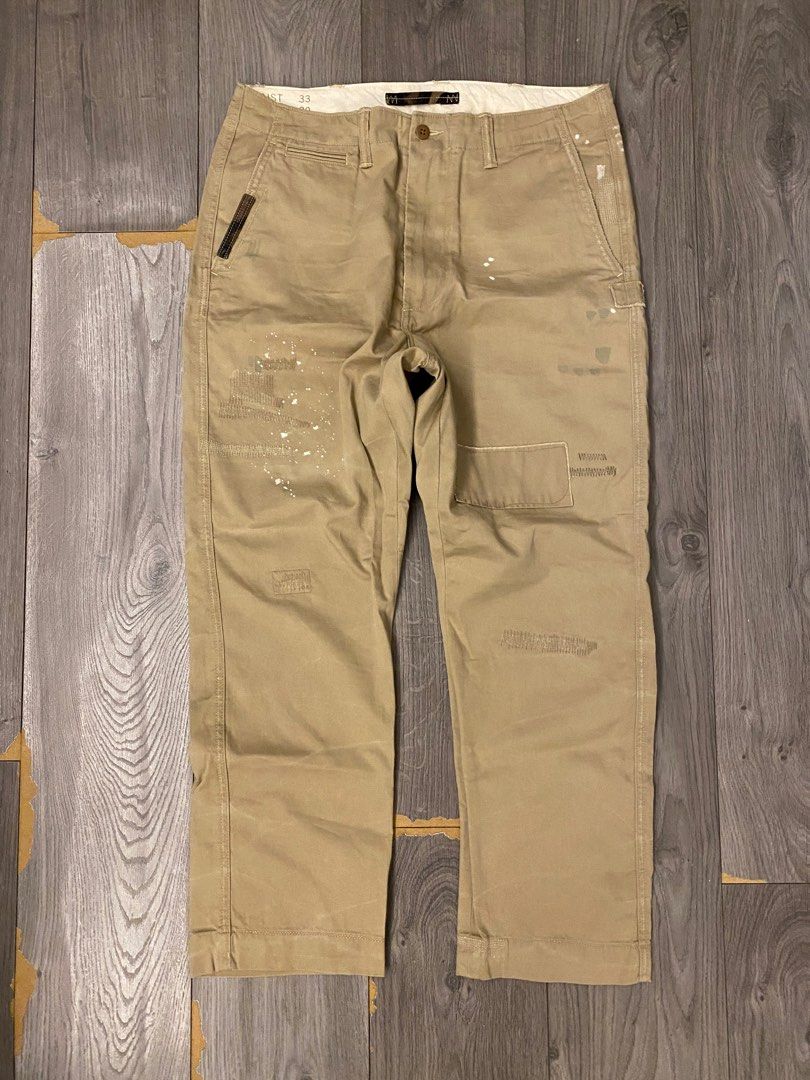 Polo Ralph Lauren Men Relaxed Fit Distress Patch Khaki chino pants