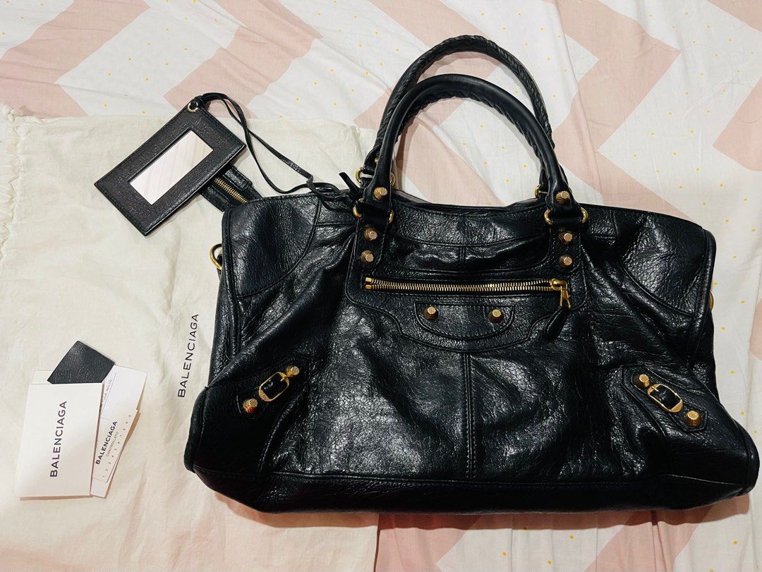 Preloved Balenciaga Part Time G12 Black and Gold