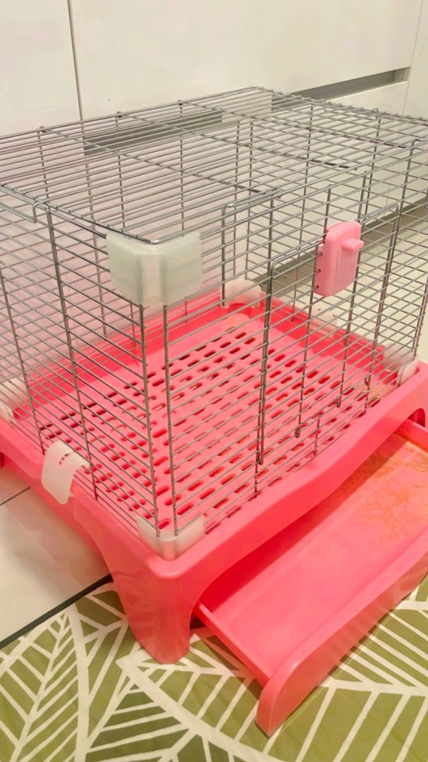Pink rabbit cage online