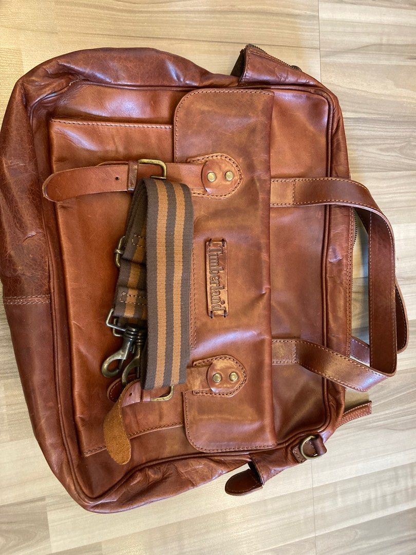 Rare Timberland Premium Leather Bag sling Bag Briefcase bag Men s Fashion Bags Sling Bags on Carousell
