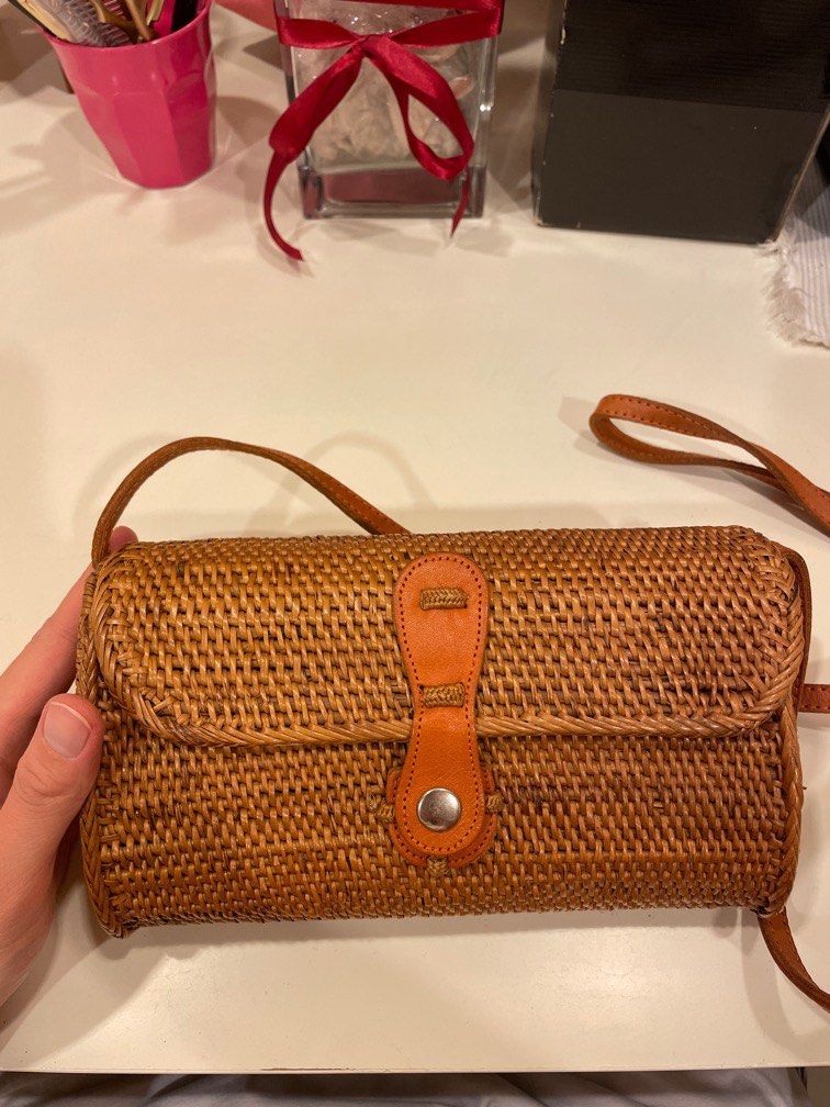 Rattan sling sale bag