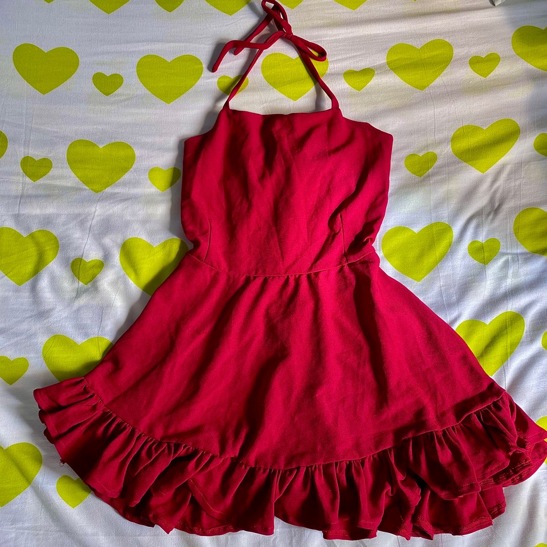 red backless mini dress on Carousell