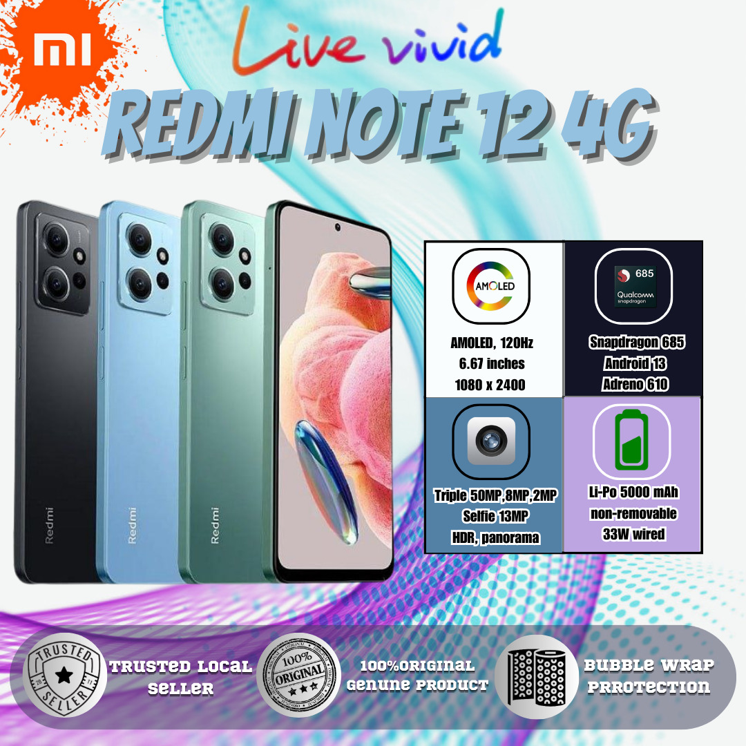 Xiaomi Redmi Note 12 4G Smartphone 8GB 256GB 120Hz Snapdragon® 685 6.67