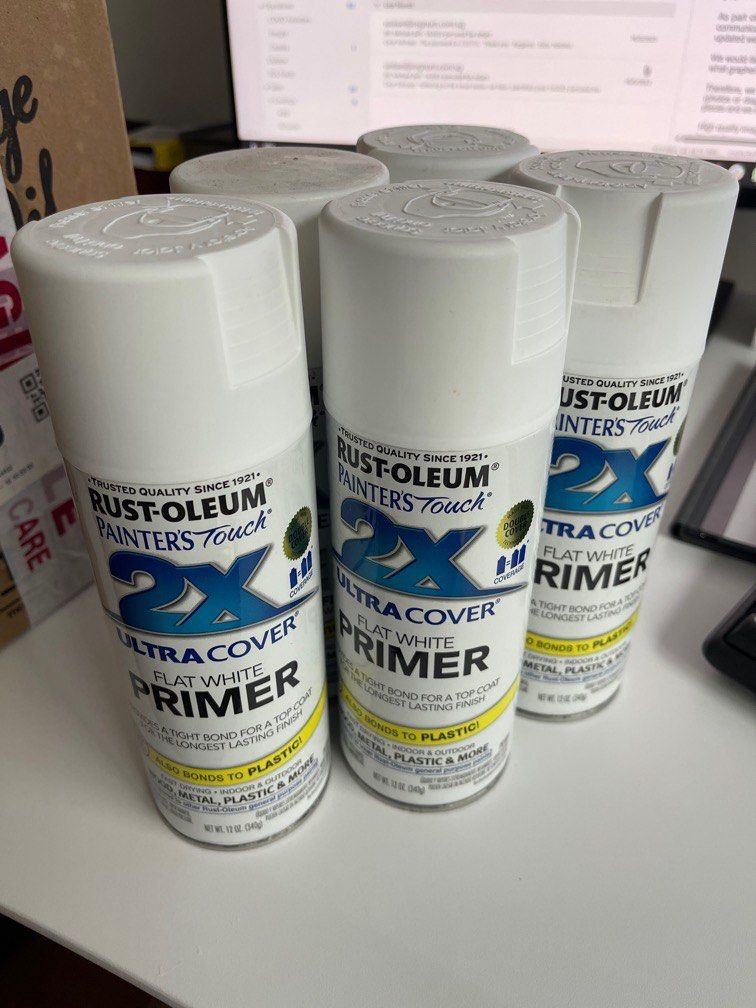 RustOleum Flat White Primer (5 Cans), Everything Else on Carousell