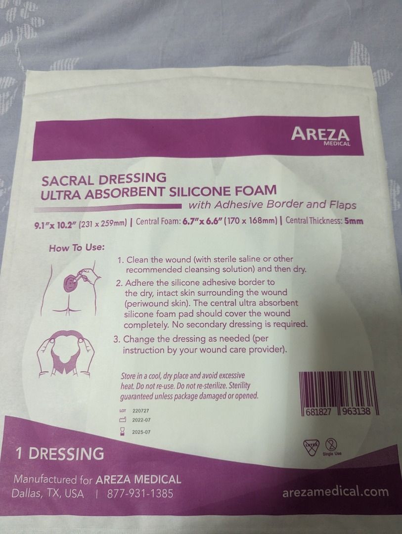 Sacral Dressing (similar to Mepilex Border Sacrum) Large 23x26cm