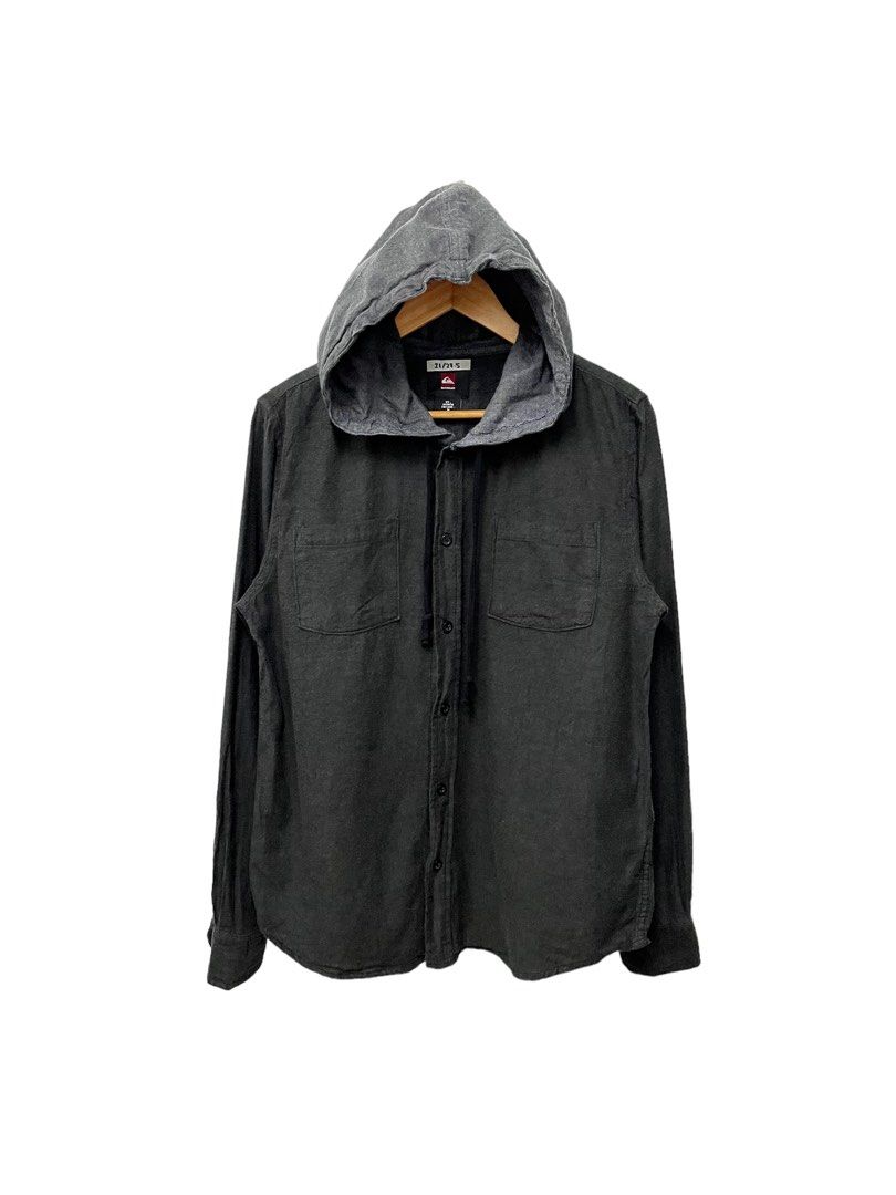 Saiz M Quiksilver hoodie button up shirt Men s Fashion Tops
