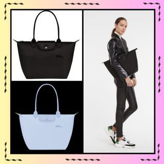 Le Pliage Green L Tote bag Black - Recycled canvas (L1899919001)