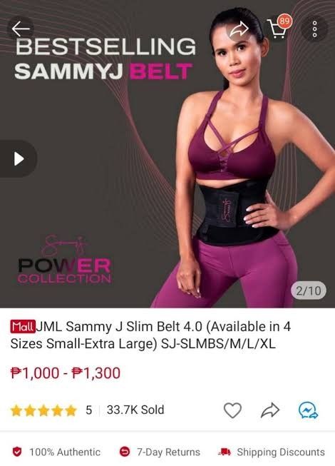 SEALED Sammy J Slim Belt Small Sports Equipment Exercise Fitness Toning Stretching Accessories on Carousell