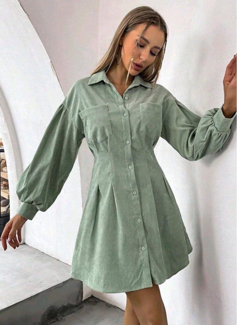 Shein corduroy cheap dress