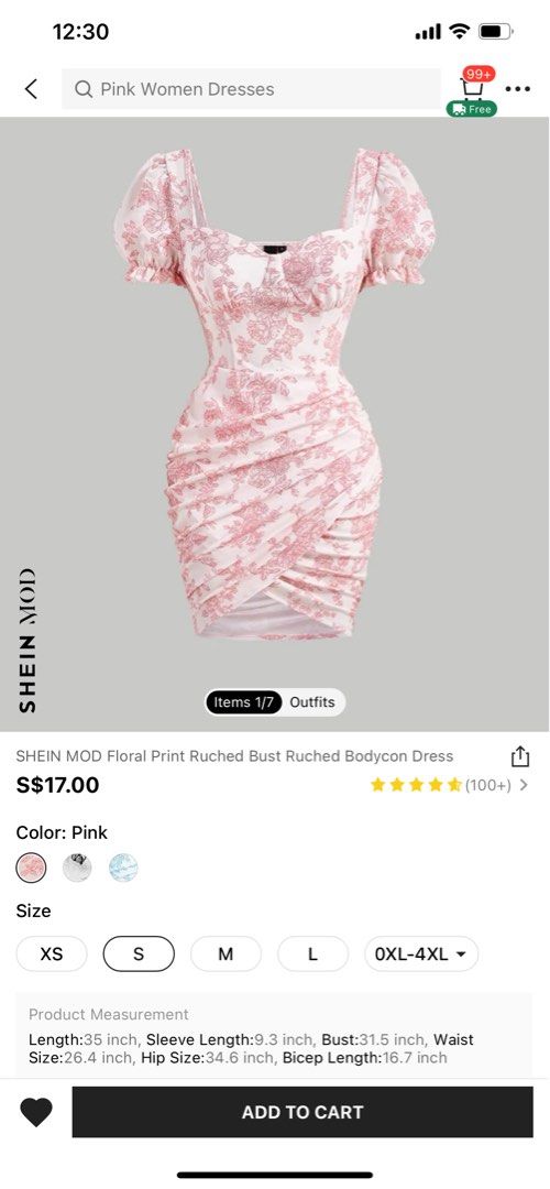 Shein Dress S, Women's Fashion, Dresses & Sets, Dresses on Carousell