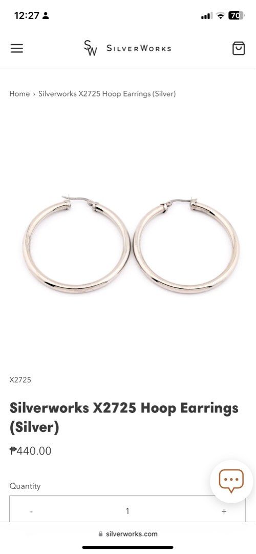 Silverworks hoop shop earrings