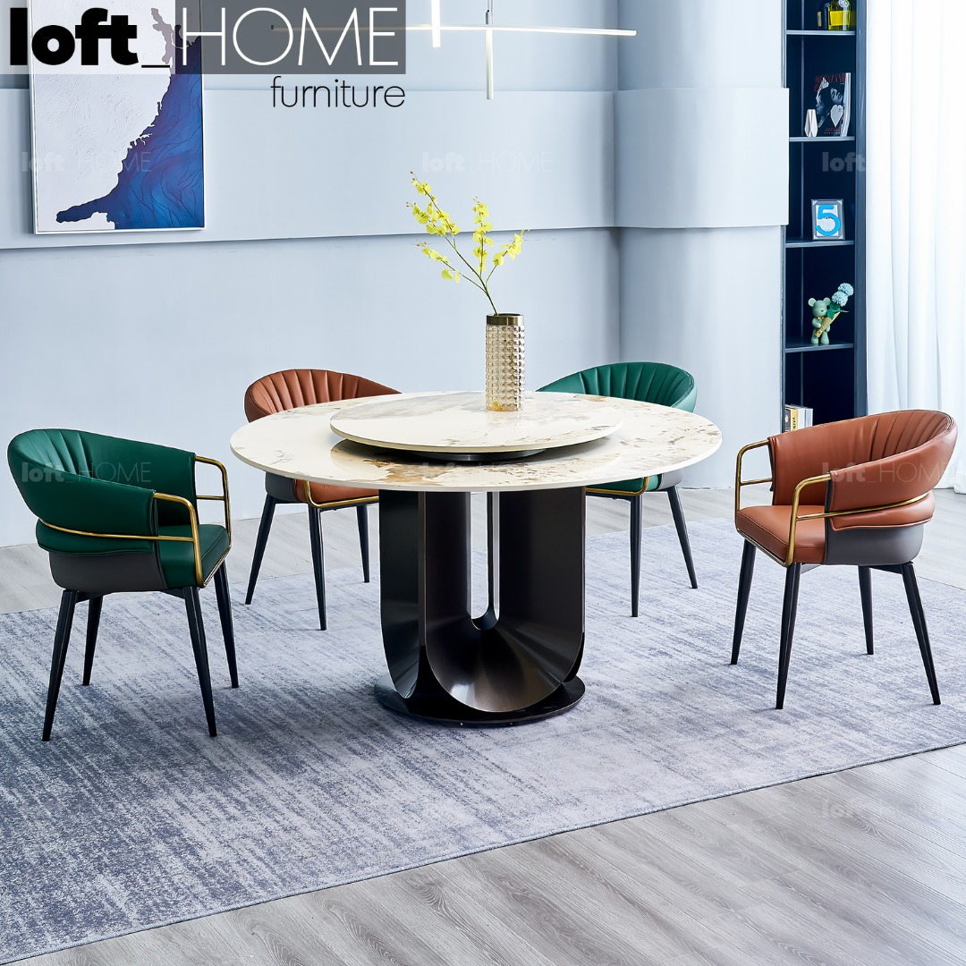 Sintered Stone Round Dining Table HUGO, Furniture & Home Living ...