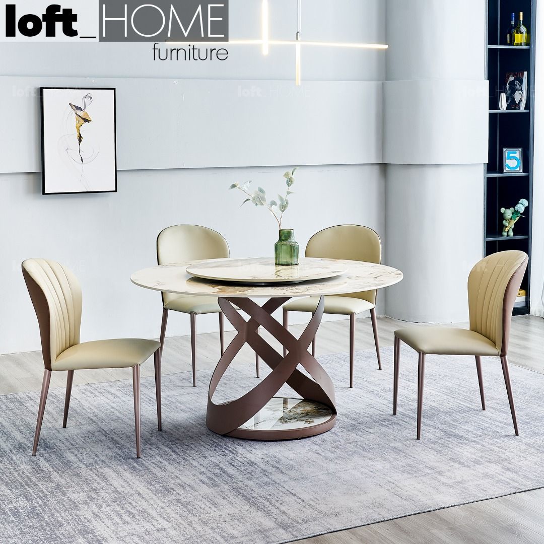 Sintered Stone Round Dining Table COREY, Furniture & Home Living ...