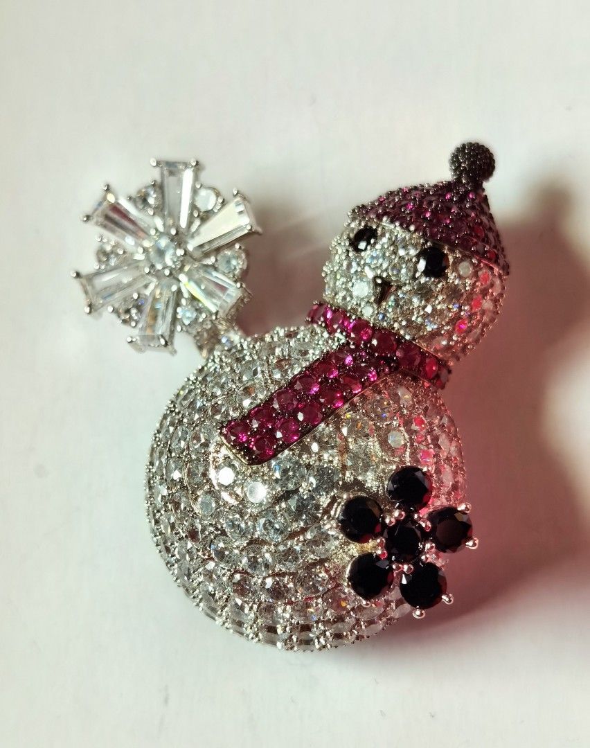 Swarovski discount snowman brooch