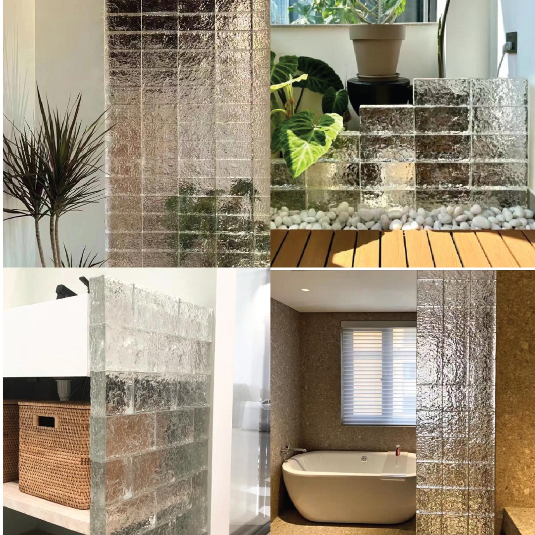 Local Ready Stock Solid Crystal Brick Wall Divider Partition Customized Renovation Home Glass