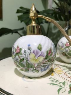 Perfume Bottle Aynsley Est 1775 Wild Tudor Fine Bone England Porcelain Vintage