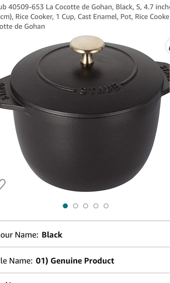 Staub Cast iron pot rice cooker, Furniture & Home Living, Kitchenware