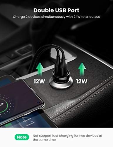  UGREEN USB Car Charger Adapter 36W - Dual USB Car Charger Fast  Charging, Cigarette Lighter Adapter Compatible with iPhone  15/14/13/12/11/SE/XR/X/XS, Galaxy S22/S21/S20/S10/Note 20, Pixel 5/4/3 :  Cell Phones & Accessories
