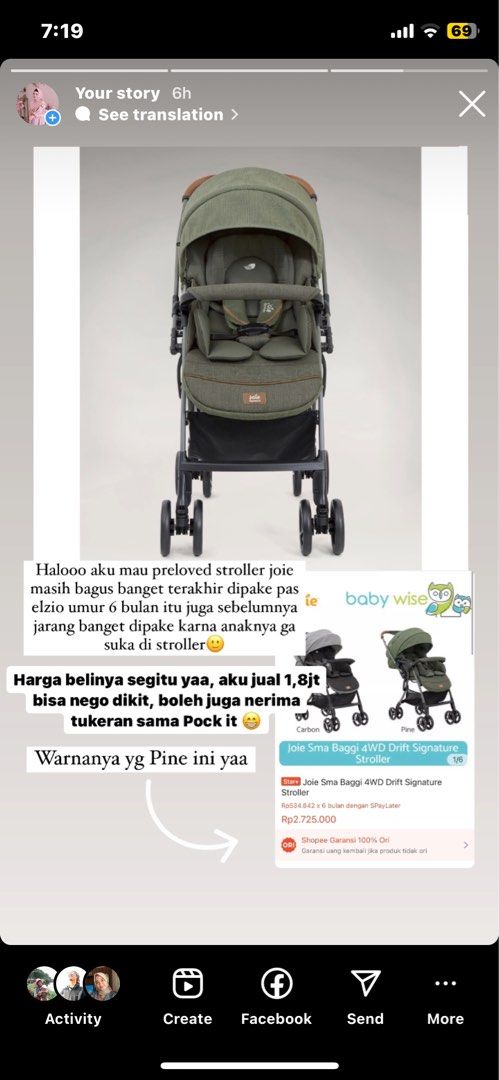 Harga stroller joie signature online