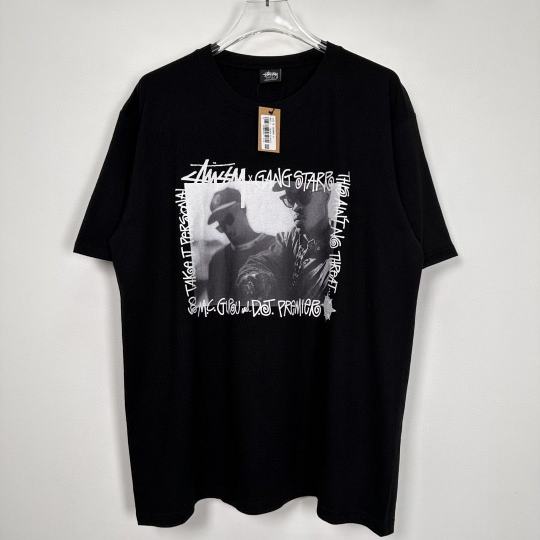 STUSSY X GANG STARR TEE GS S-XL, 男裝, 上身及套裝, T-shirt、恤衫