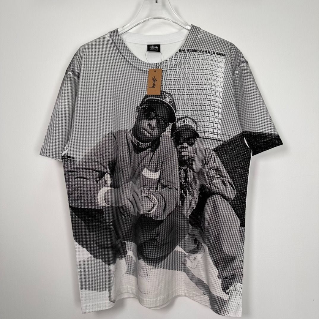 STUSSY X GANG STARR TEE S-XL, 男裝, 上身及套裝, T-shirt、恤衫、有