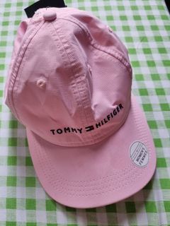 TOMMY HILFIGER WOMEN'S CRYSTAL ROSE PINK SIGNATURE LOGO ADJUSTABLE CAP HAT
