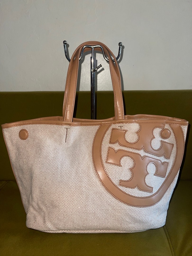 Tory Burch Lonnie Canvas Duffle Bag in Natural