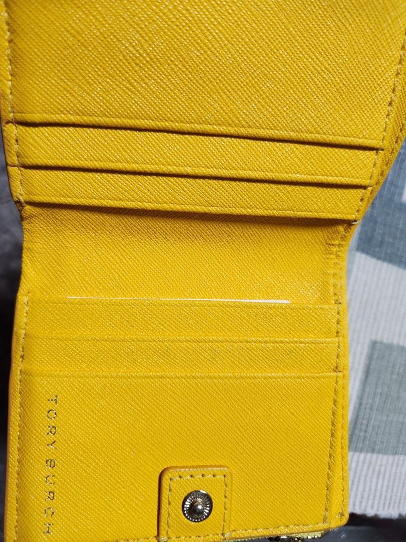 Tory Burch Yellow Bifold wallet, Luxury, Bags & Wallets on Carousell