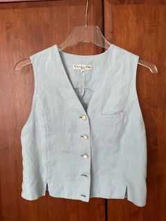 (UK10) Christian Dior Baby Blue Short Vest