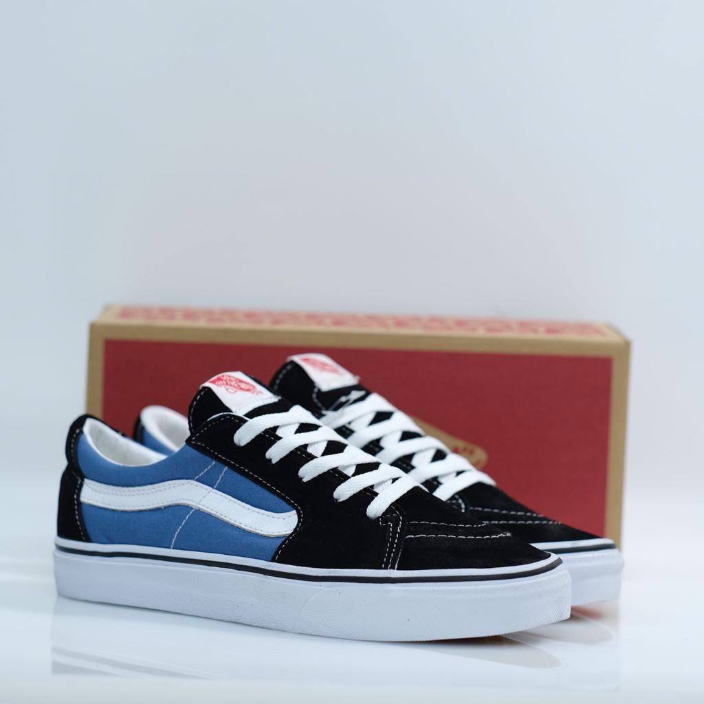 Vans Sk8 Low Classic Navy White on Carousell