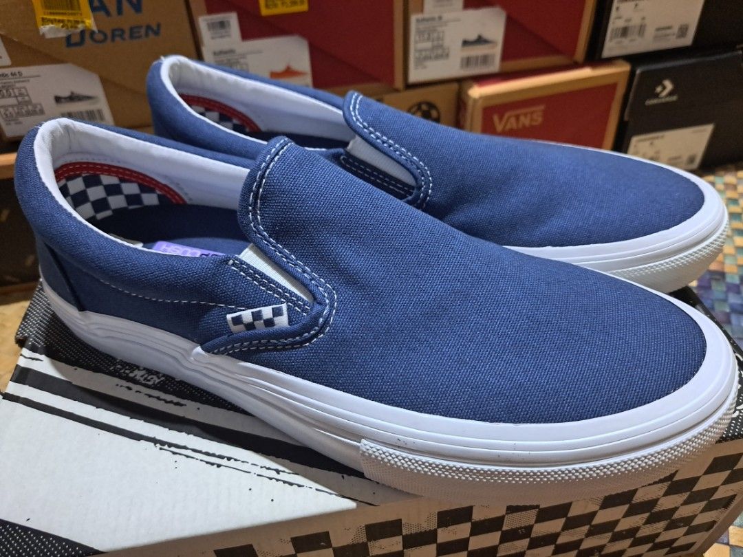 Dark hotsell denim vans