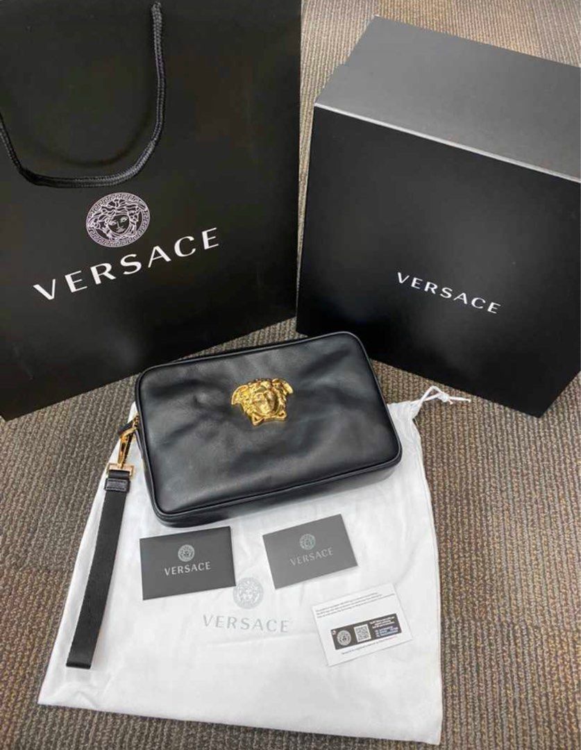 Tas Versace Clutch Bag Price TAS VERSACE BAROQUE CHAIN GREY BLACK