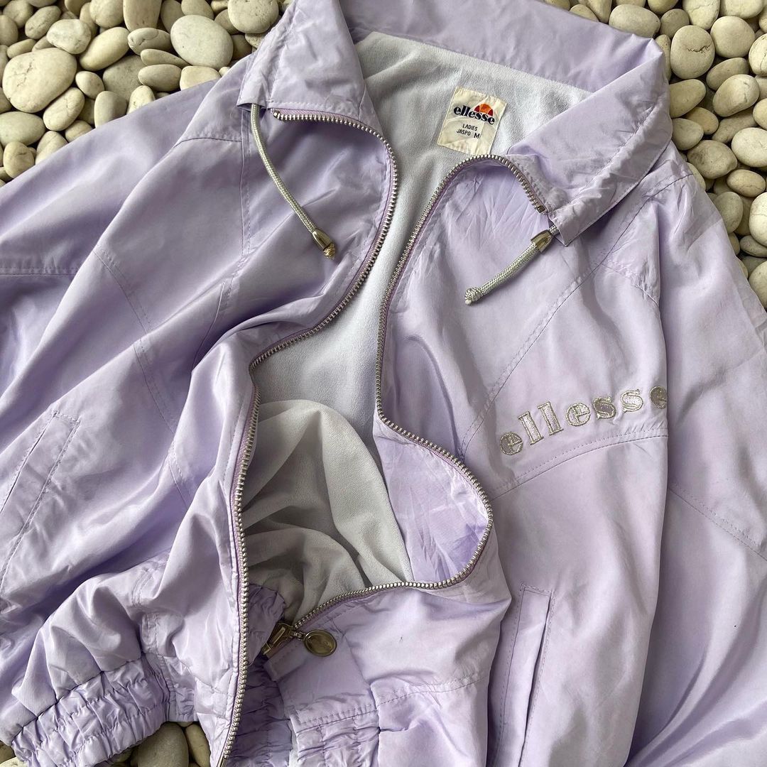 Vintage ellesse lilac colour windbreaker jacket Fesyen Pria