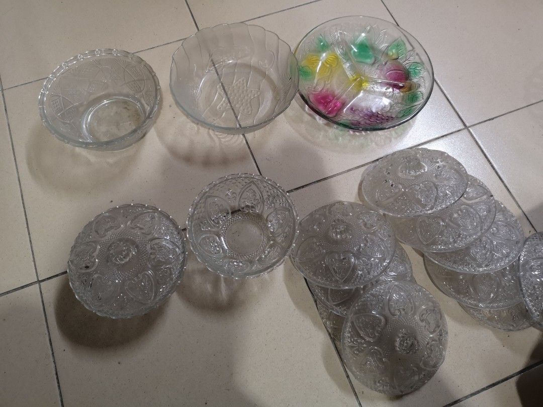 Vintage Glass Kitchenware As Seen In Picture, Furniture & Home Living