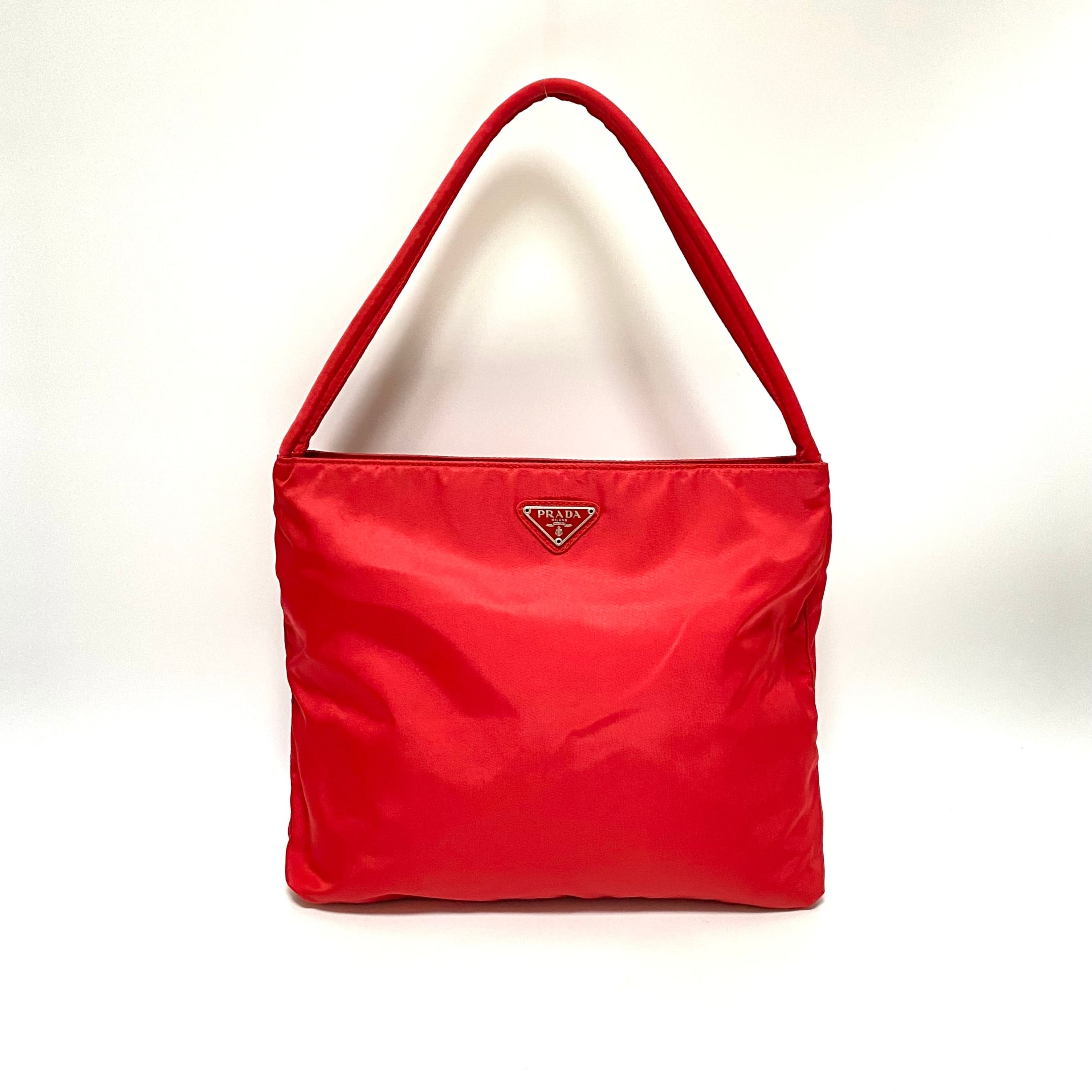 Vintage red prada handbag clearance