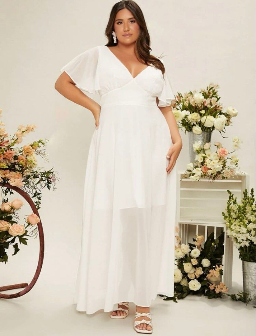 White wedding bridesmaids dress