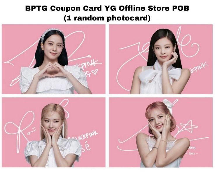 [wts 67/set with yg offline pob] blackpink lisa jennie jisoo rose bptg the  game coupon card set