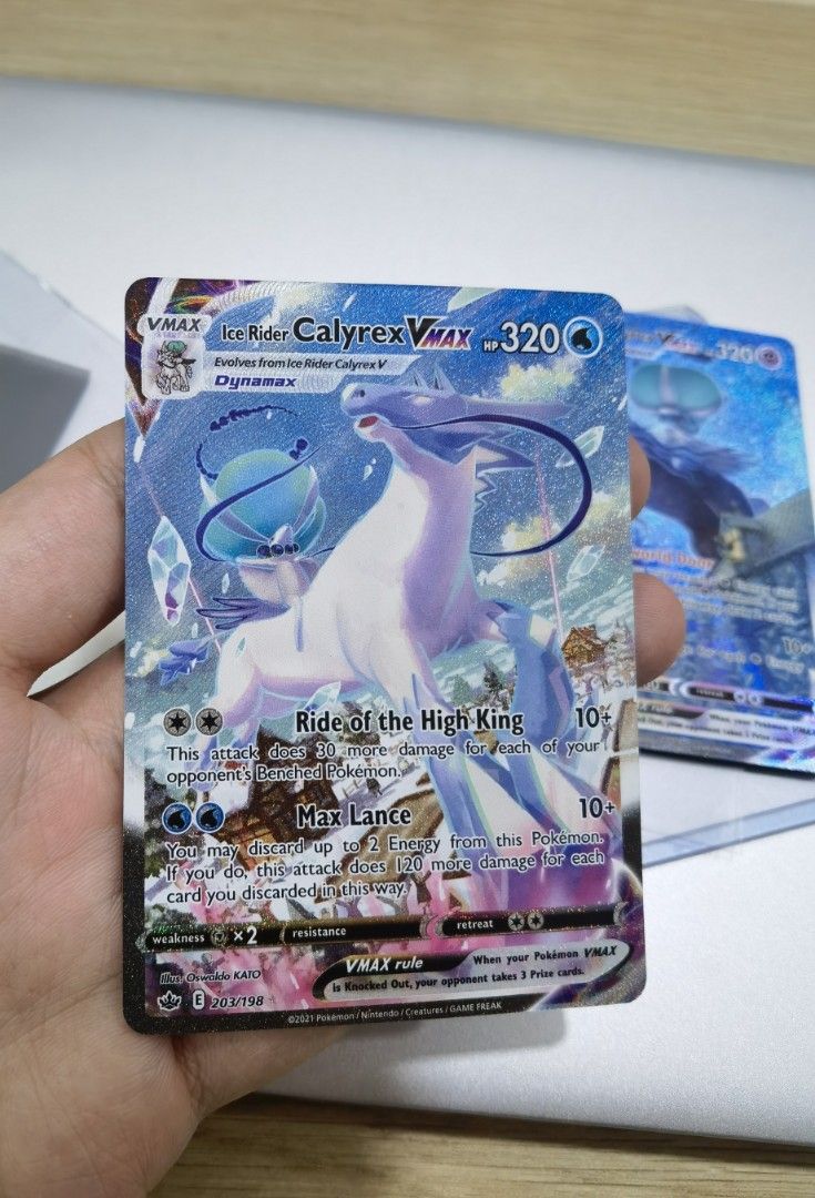 WTS CHILLING REIGN ICE RIDER CALYREX VMAX AA & SHADOW RIDER CALYREX VMAX  ALTERNATE ART, Hobbies & Toys, Toys & Games on Carousell