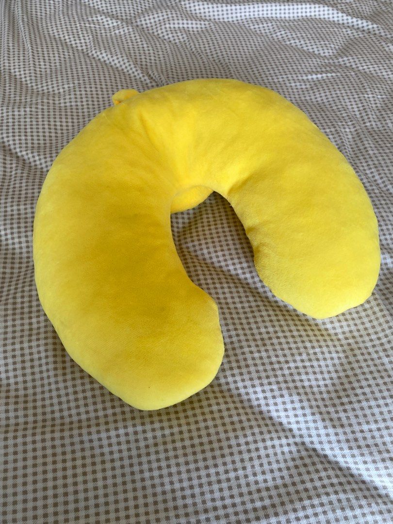 Yellow Neck Pillow Smiley Furniture Home Living Bedding Towels on Carousell
