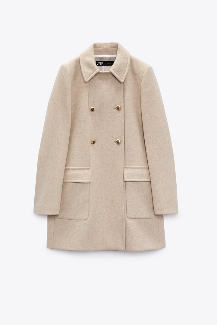 Zara gold hot sale button coat