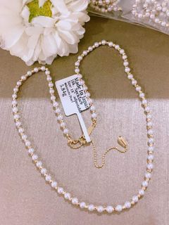 18K Japan  Gold pearl necklace