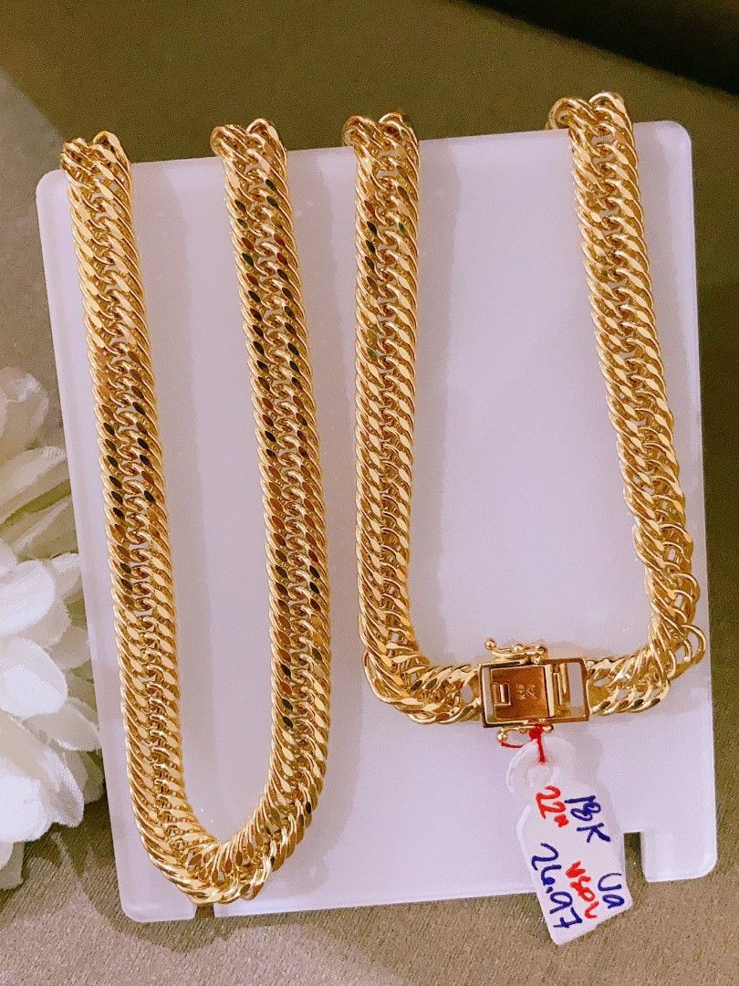 18k Saudi Gold Necklace Set Japan Style Chain + Knot Pendant 1.34g, Women's  Fashion, Jewelry & Organizers, Necklaces on Carousell