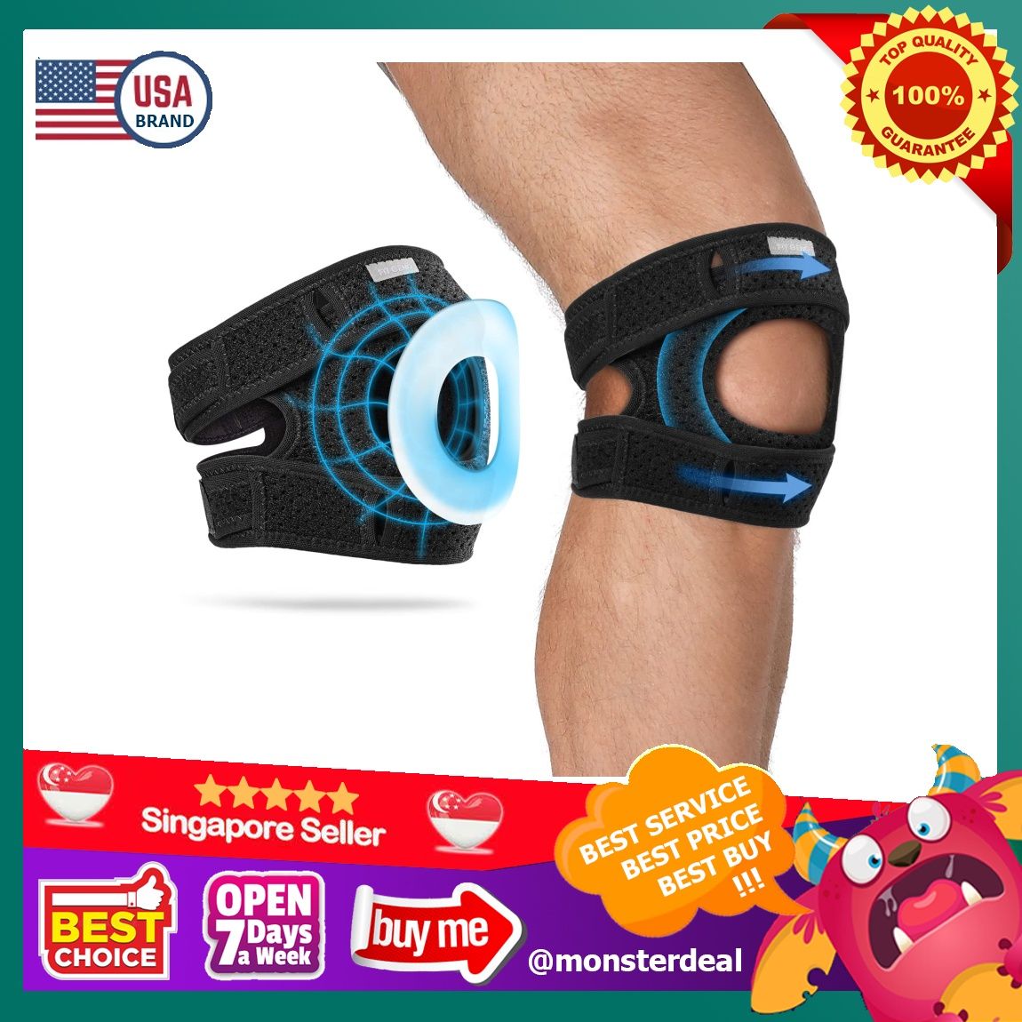 1 Pack Patella Knee Braces for Knee Pain Knee Compression Sleeve