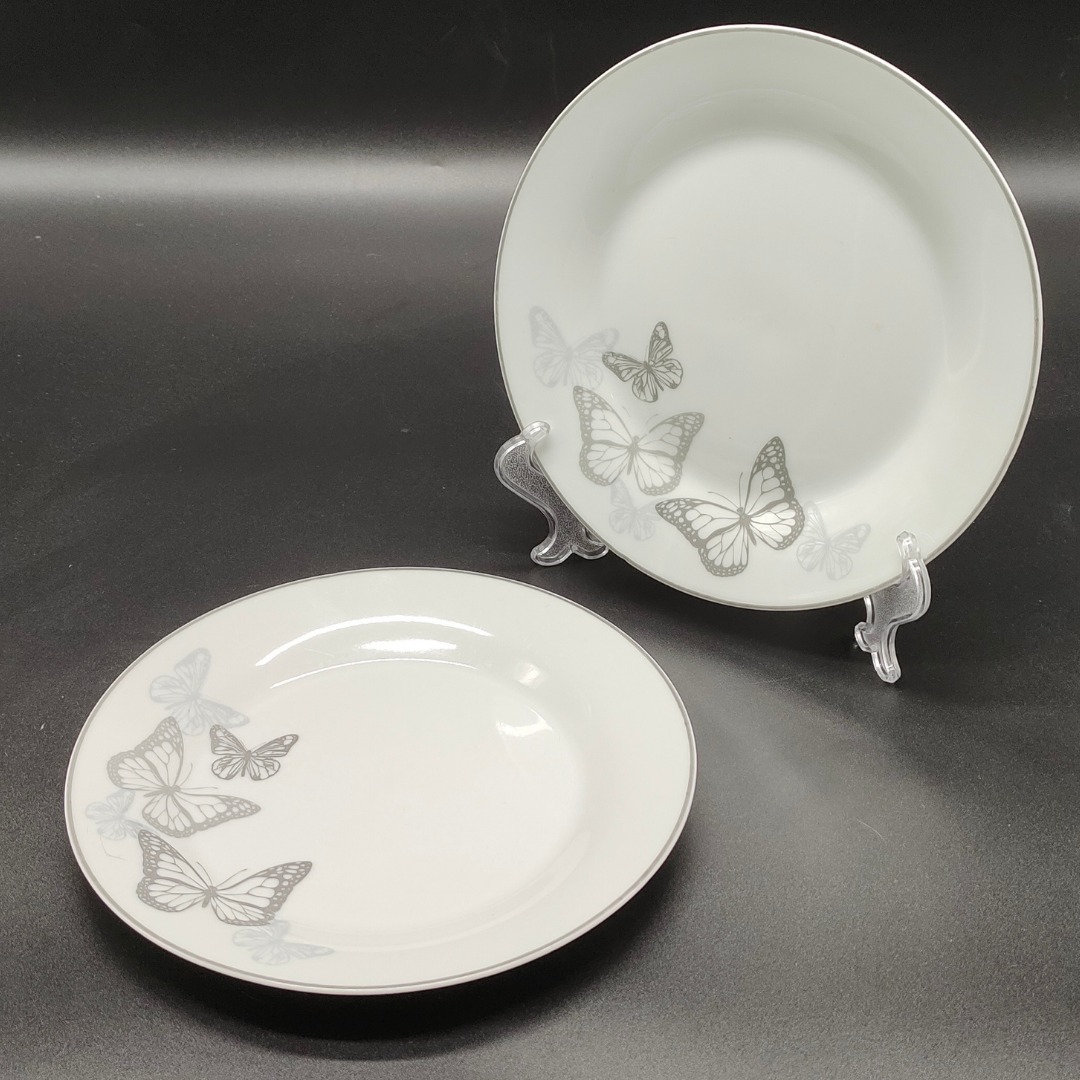 2pcs Butterfly Porcelain Dinner Plates Furniture Home Living