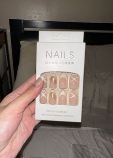 3 Box of Beige/Nude Glitter Fake Nails (diff design per box)