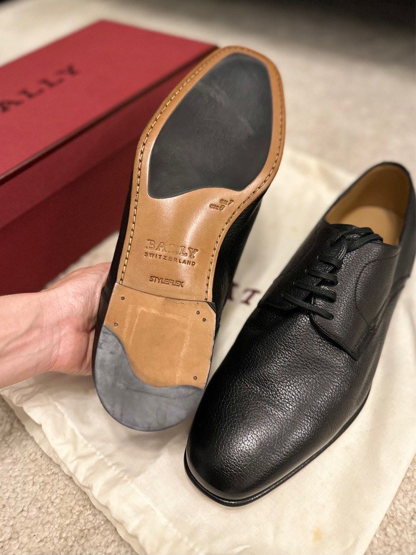 619 SALE BALLY MAN S Wedmer Leather Derby Shoes In Black Men s