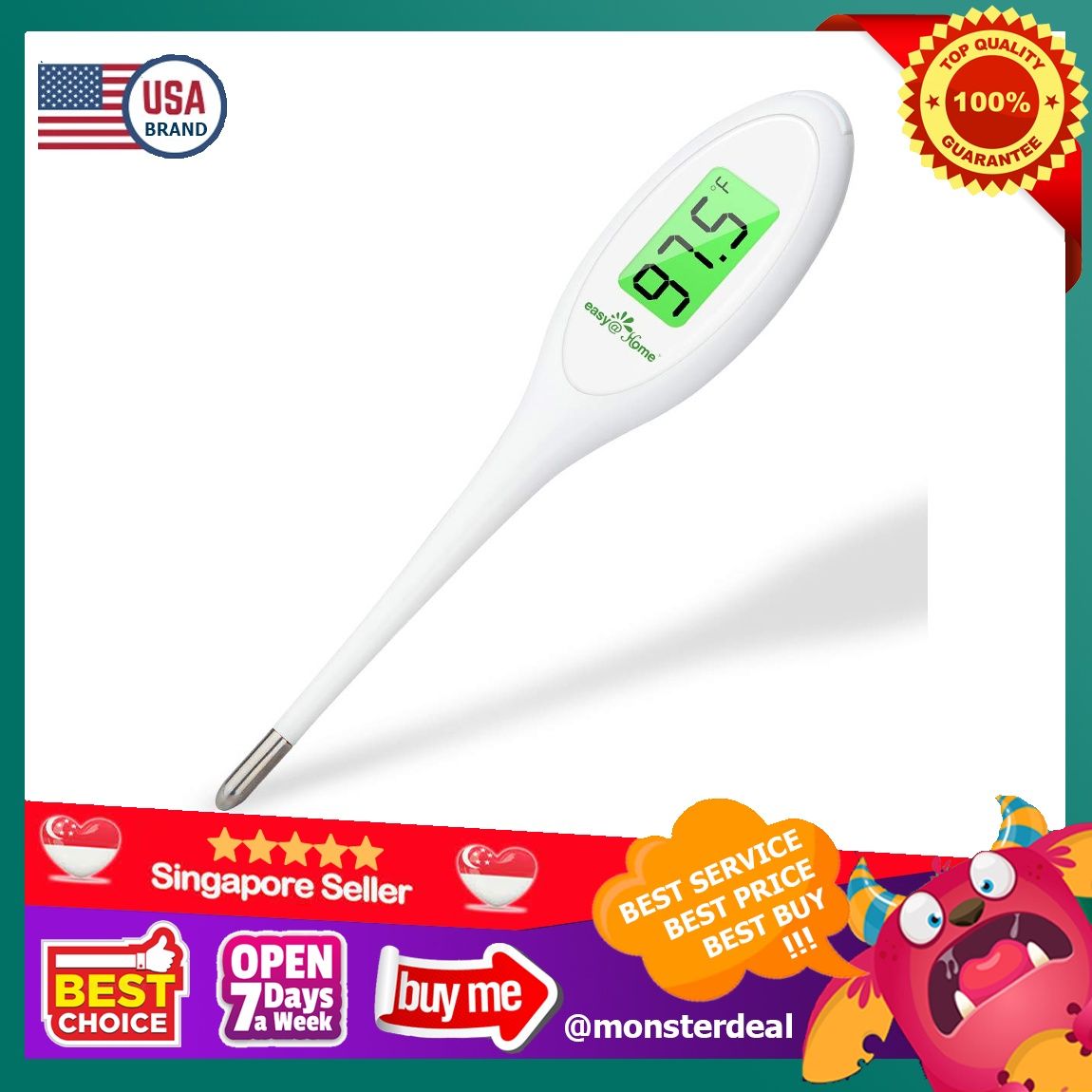 8 Sec Fast Reading Easy@Home Digital Oral Thermometer for Adult, Kid and  Baby, Oral, Rectal and Underarm Temperature Measurement for Fever with