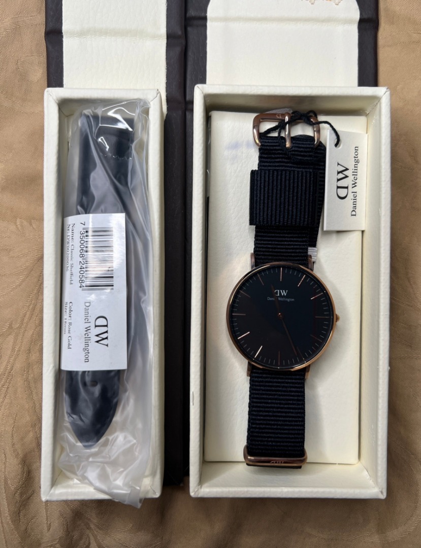 官網真品 台灣發貨 DW Daniel Wellington 36MM 黑面金錶框 生日禮物 女錶 手錶B1-145