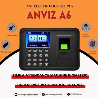 A6 Time and Attendance Machine Biometric Fingerprint Recognition Scanner