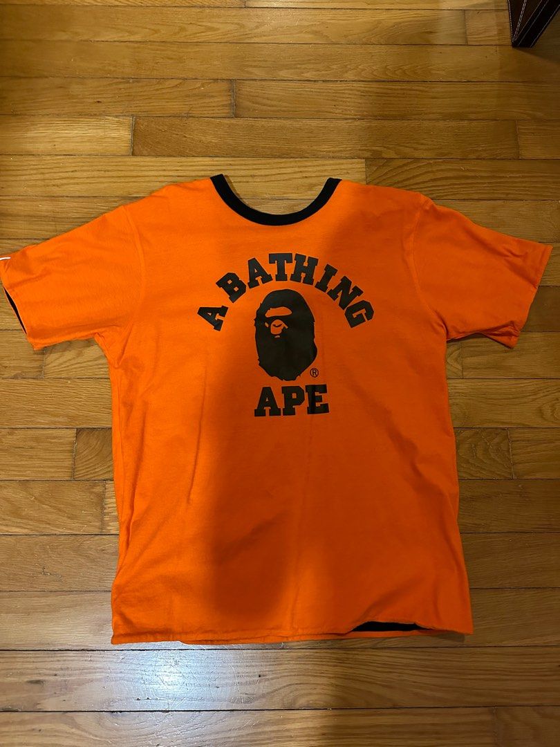 Orange bape top shirt